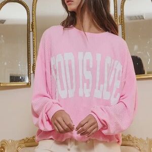 Pink 'God Is Love' Sweater